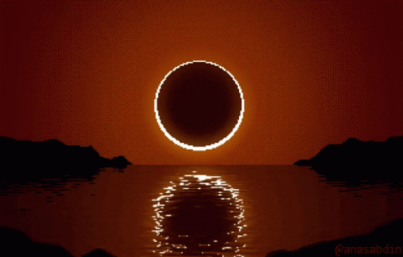 Pixel Art Solar Eclipse GIF