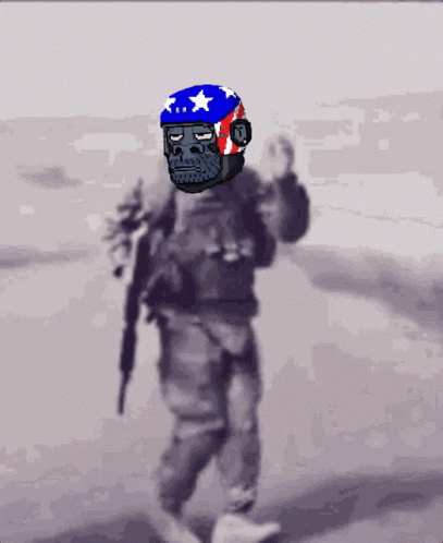 Pixel Art Soldier With Gorilla Head