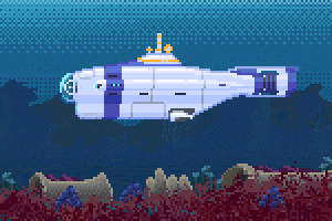 Pixel Art Submarine Number 70