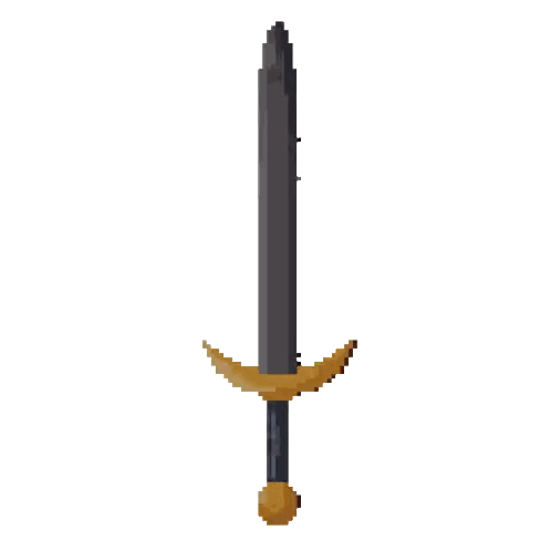 Pixel Art Sword with Gold Handle