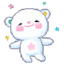 Pixel Art Teddy Bear With Pink Star