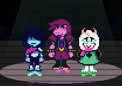 Pixel Art Three Characters Cat GIF