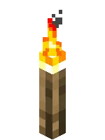 Pixel Art Torch With Flames