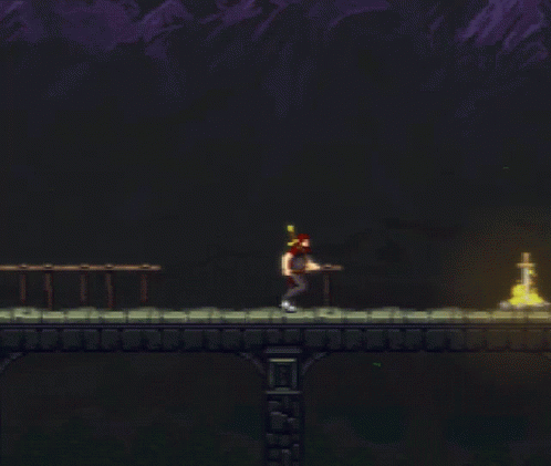 Pixel Art Tree With Mountain in Background
