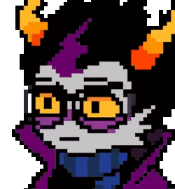 Pixel Art Troll With Horns and Glasses
