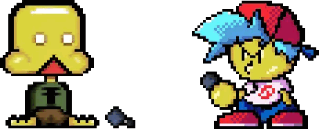 Pixel Art Two Characters One Holding Microphone