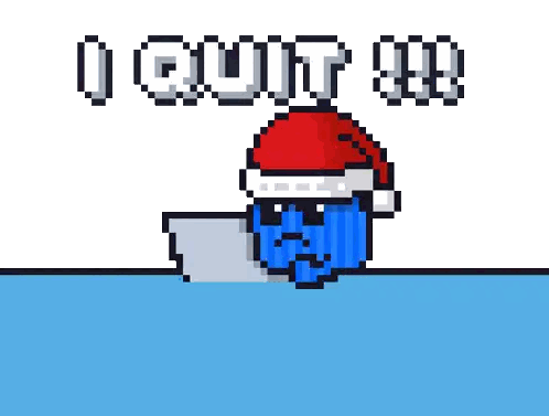 Pixel Art Whale Wearing Santa Hat I Quit