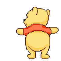Pixel Art Winnie the Pooh in Red Shirt