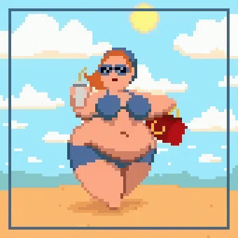 Pixel Art Woman in Bikini