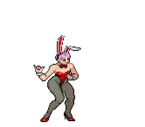 Pixel Art Woman in Bunny Outfit