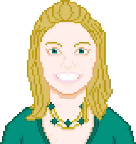 Pixel Art Woman in Green Shirt