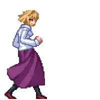 Pixel Art Woman in Purple Skirt