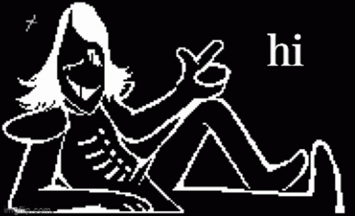 Pixel Art Woman Laying Down Legs Crossed Thumbs Up GIF