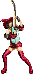 Pixel Art Woman Playing Guitar