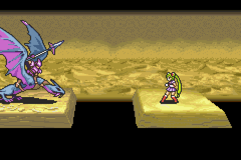 Pixel Art Woman Standing Next to Dragon