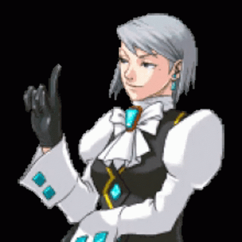 Pixel Art Woman With Bow Tie and Gloves