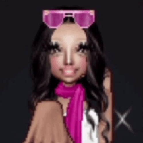 Pixel Art Woman with Sunglasses and Scarf
