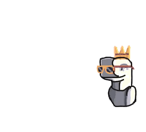 Pixel Art Worm Wearing Crown
