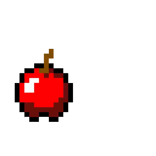 Pixel Art Yellow Apple with Brown Stem