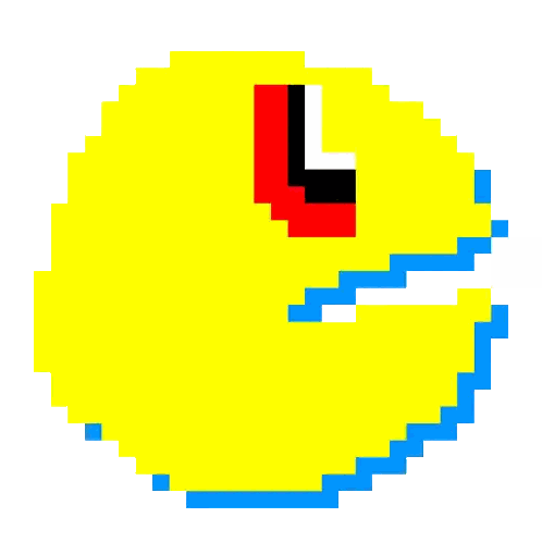 Pixel Art Yellow Circle With Red White Black L