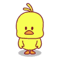 Pixel Art Yellow Duck Standing