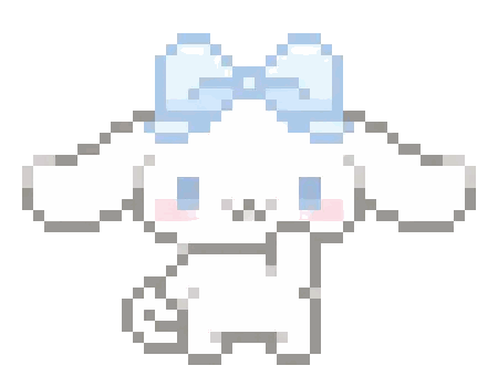 Pixel Bunny With Blue Bow
