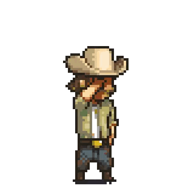 Pixel Cowboy with Hat and Mustache