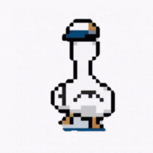 Pixel Duck Happy Dance GIF