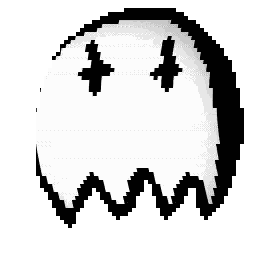 Pixel Ghost with Crossed Face