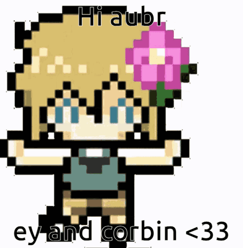 Pixel Girl Flower Hi Aubr Ey Corbin <33 GIF