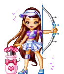 Pixel Girl Holding Bow and Arrow