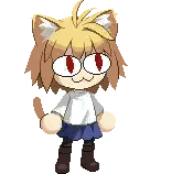 Pixel Girl With Cat Ears and Red Eyes