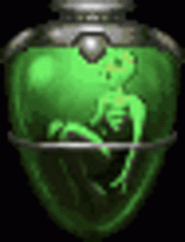 Pixel Green Alien in Green Container