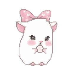 Pixel Hamster Wearing Pink Bow