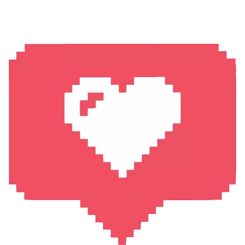 Pixel Heart in Speech Bubble