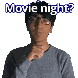 Pixel Man With Glasses Movie Night
