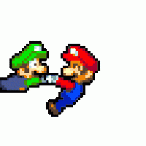 Pixel Mario And Luigi GIF