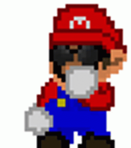 Pixel Mario Wearing Shades GIF