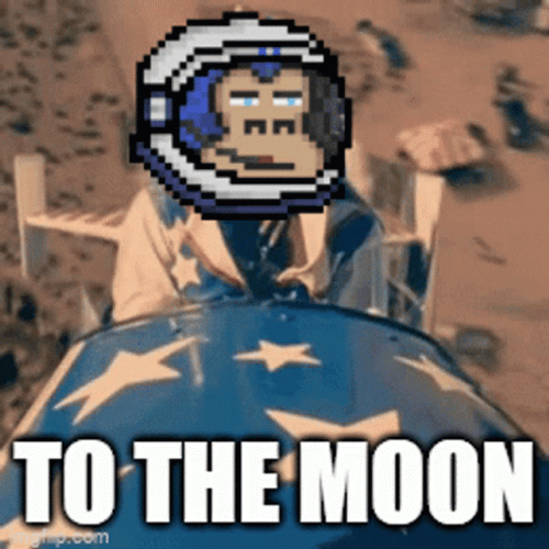 Pixel Monkey Rocket Falling To Earth GIF