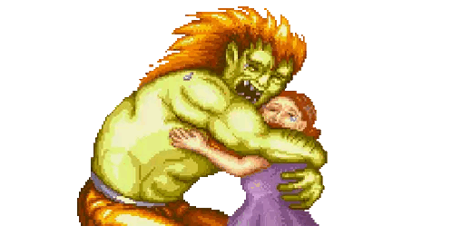 Pixel Monster Hugging Girl