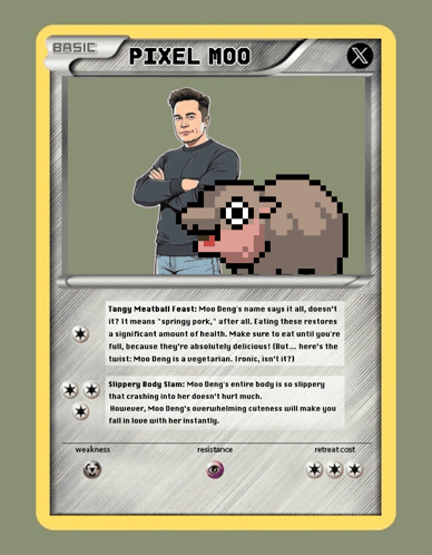 Pixel Moo Pokemon Card Man and Sheep
