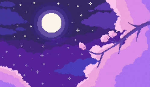 Pixel Night Purple Aesthetic GIF