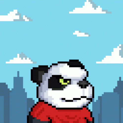 Pixel Panda Shazam GIF