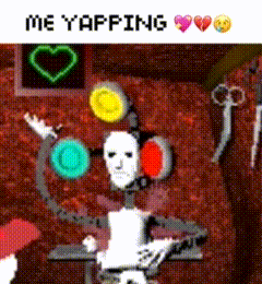 Pixel Robot Me Yapping At Desk GIF