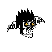 Pixel Skull with Horns and Sunglasses