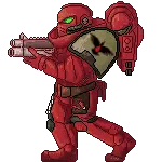 Pixel Soldier With Gun And Shield