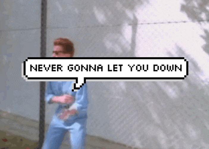 Pixel Text Never Gonna Give You Up Lyrics GIF