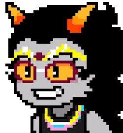 Pixel Troll With Glasses And Necklace