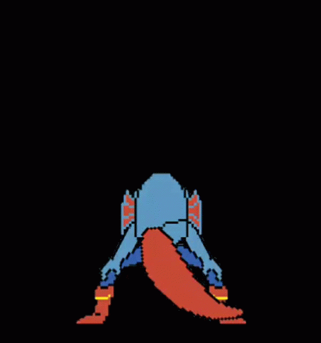 Pixel Troll with Long Red Hair and Big Smile