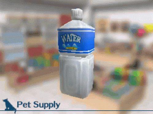 Pixel Water Bottle with Pet Supply